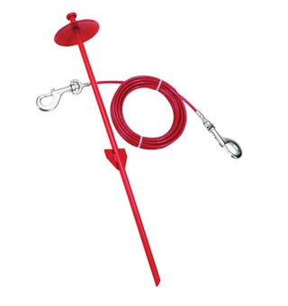 TITAN® DOG STAKE AND CABLE TIE-OUT COMBO WITH 20 IN DOME STAKE