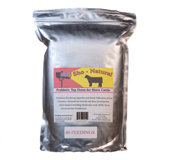 SHO-NATURAL CATTLE PROBIOTIC SUPPLEMENT NOT <12% PROTEIN NOT <5% FAT 5 LB