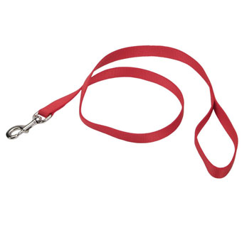 00904 SINGLE-PLY DOG LEASH NYLON 1 IN X 4 FT RED
