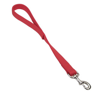 02924 DOUBLE-PLY TRAFFIC DOG LEASH NYLON 1 IN X 24 IN RED