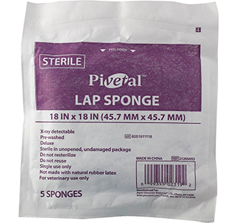 PIVETAL® STERILE LAPAROTOMY SPONGE 18 IN X 18 IN 5/PKG
