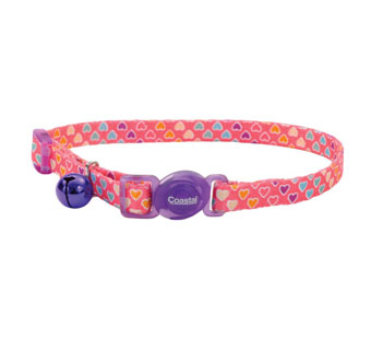 SAFE CAT® 06701 ADJUSTABLE COLLAR 8 - 12 IN X 3/8 IN MULTI-COLORED HEART