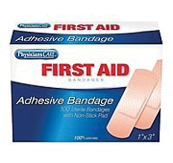 FIRST AID ADHESIVE BANDAGE 1X3 IN BEIGE 100/BX