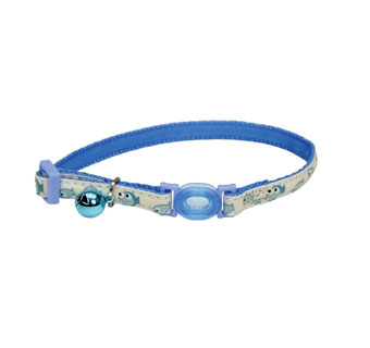 SAFE CAT® 06775 ADJ COLLAR WITH BRK BKL 8 - 12 IN X 3/8 IN GLOWING BLUE FISH