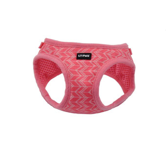 LI'L PALS® 06249 ADJ DOG HARNESS CANVAS 10 - 12 IN PINK TRIBAL CHEVRON