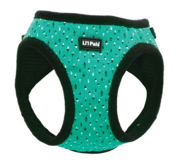 LI'L PALS® 06249 ADJ DOG HARNESS CANVAS 10 - 12 IN TEAL AND GRAY DIAMOND