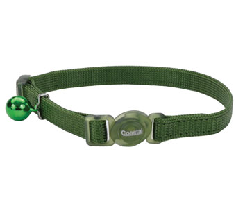 SAFE CAT® 07001 ADJUSTABLE COLLAR WITH BRK BKL NYLON 3/8 IN PALM GREEN