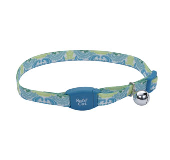 SAFE CAT® 07171 COLLAR WITH MAG BKL 8 - 12 IN X 3/8 IN TEAL PEACOCK