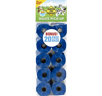 BAGS ON BOARD DOG WASTE BAGS REFILL PACK BLUE 140/PKG