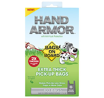 BAGS ON BOARD DOG WASTE BAGS HAND ARMOR EXTRA THICK 100/PKG
