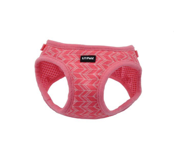 LI'L PALS® 06249 ADJ DOG HARNESS CANVAS 8 - 10 IN PINK TRIBAL CHEVRON