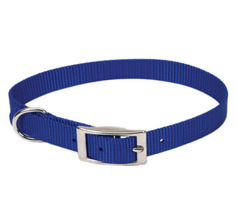 00401 SINGLE-PLY DOG COLLAR NYLON 14 IN X 5/8 IN BLUE