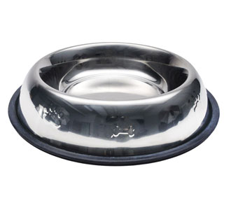 MASLOW™ EMBOSSED NON-SKID DOG BOWL STAINLESS STEEL 44 OZ