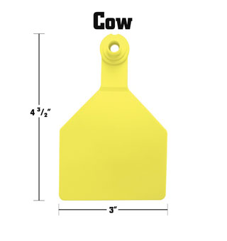 Z TAGS™ STOCKMAN 2P COW FEM IDENTIFICATION TAG WITH S MALE 1-25 YELLOW 25/PKG