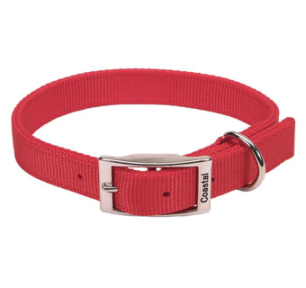 02901 DOUBLE-PLY DOG COLLAR NYLON 18 IN X 1 IN RED