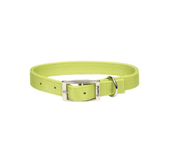 02901 DOUBLE-PLY DOG COLLAR NYLON 24 IN X 1 IN LIME GREEN
