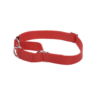 NO! SLIP® 06407 MARTINGALE DOG COLLAR 10 - 14 IN X 5/8 IN RED
