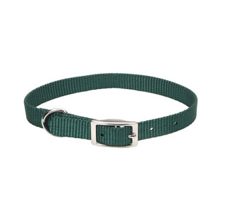 00401 SINGLE-PLY DOG COLLAR NYLON 12 IN X 5/8 IN HUNTER GREEN