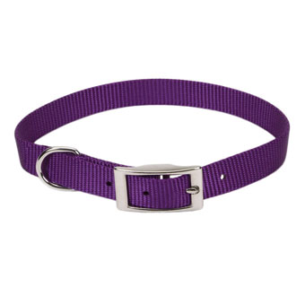 00401 SINGLE-PLY DOG COLLAR NYLON 12 IN X 5/8 IN PURPLE