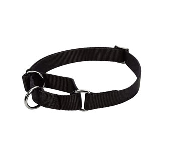 NO! SLIP® 06907 MARTINGALE DOG COLLAR NYLON 17 - 24 IN X 1 IN BLACK