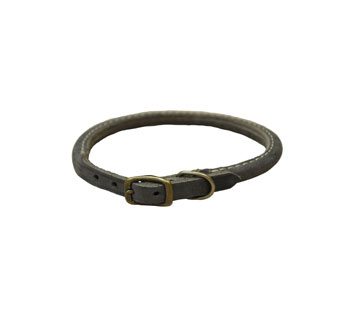 CIRCLE T® 03215 RUSTIC ROUND DOG COLLAR LEATHER 16 IN X 5/8 IN SLATE GRAY