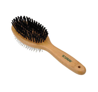 SAFARI® PIN AND BRISTLE COMBO DOG BRUSH STAINLESS STEEL MED