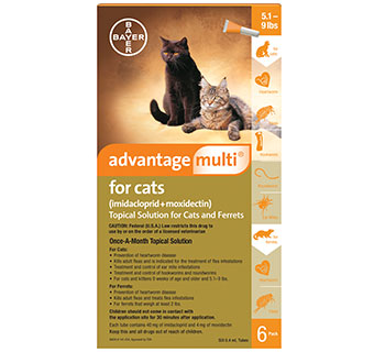 ADVANTAGE MULTI® FOR CATS 5.1-9 LB ORANGE BOX 6/PKG (RX)