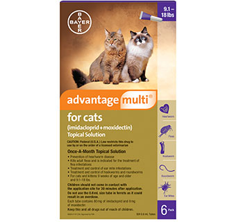 ADVANTAGE MULTI® FOR CATS 9.1-18 LB PURPLE BOX 6/PKG (RX)
