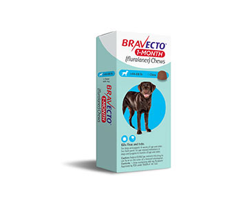 BRAVECTO® 1-MONTH CHEWS FOR DOGS 44 - 88 LB 400 MG 10 X 1/PKG (RX)