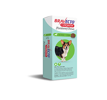 BRAVECTO® 1-MONTH CHEWS FOR DOGS 22 - 44 LB 200 MG 10 X 1/PKG (RX)