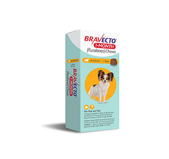 BRAVECTO® 1-MONTH CHEWS FOR DOGS 4.4 - 9.9 LB 45 MG 10 X 1/PKG (RX)