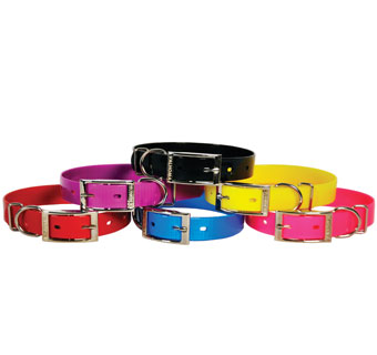 820 WATERPROOF DOG COLLAR NEON PLASTIC 16 IN X 1 IN HOT PINK