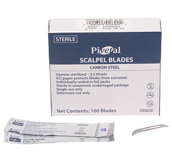 PIVETAL® SCALPEL BLADE SIZE 12 CARBON STEEL 100/PKG