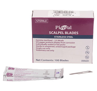 PIVETAL® SCALPEL BLADE SIZE 15 STAINLESS STEEL 100/PKG