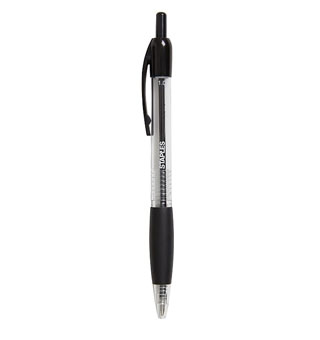 BALLPOINT PEN MEDIUM POINT CLEAR 12/PKG