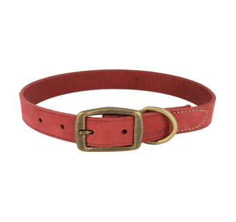 CIRCLE T® 03115 RUSTIC TOWN DOG COLLAR LEATHER 16 IN X 5/8 IN BRICK RED