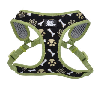 RIBBON 06463 ADJ HARNESS 5/8 IN X 16 - 19 IN BROWN PAWS AND BONES