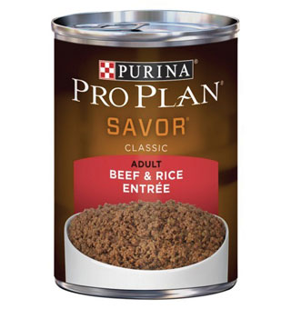 PURINA® PRO PLAN® SAVOR CLASSIC DOG FOOD BEEF/RICE 13 OZ 12/PKG