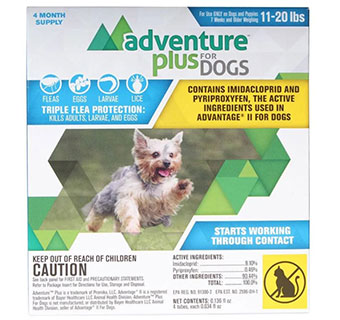 ADVENTURE™ PLUS FOR DOGS FLEA PROTECTION 11-20 LB 4/PKG