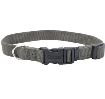 NEW EARTH® 14401 ADJUSTABLE DOG COLLAR SOY 8 - 12 IN X 5/8 IN FOREST GREEN