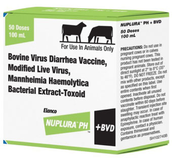 NUPLURA PH+BVD RHINOTRACHEITIS-VIRUS DIARRHEA VACCINE 100 ML 50 DS