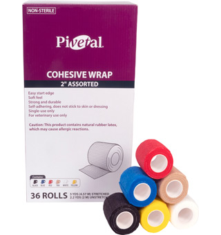 PIVETAL® COHESIVE WRAP ASSORTED 2 IN X 5 YD 36/PKG