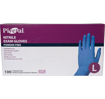 PIVETAL® NITRILE POWDER-FREE EXAM GLOVES LARGE 100/BOX