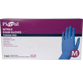 PIVETAL® NITRILE POWDER-FREE EXAM GLOVES MEDIUM 100/BOX