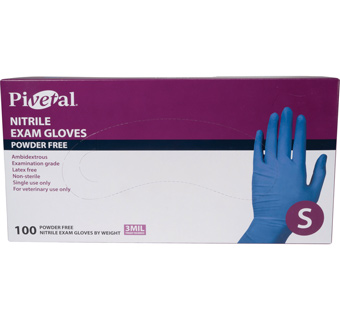 PIVETAL® NITRILE POWDER-FREE EXAM GLOVES SMALL 100/BOX