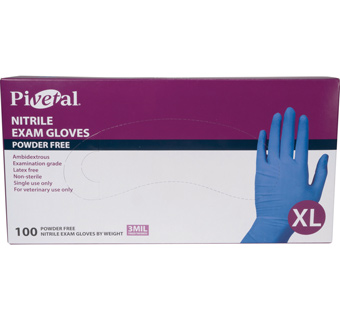PIVETAL® NITRILE POWDER-FREE EXAM GLOVES X-LARGE 100/BOX