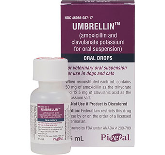 PIVETAL® UMBRELLIN (AMOXICILLIN & CLAVULANATE POTASSIUM) ORAL DROPS 15ML 1/PKG