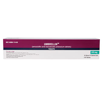 PIVETAL® UMBRELLIN (AMOXICILLIN & CLAVULANATE POTASSIUM) TABLETS 375MG 210/PKG