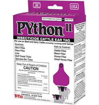 PYTHON®II INSECTICIDE CATTLE EAR TAG 20/PKG
