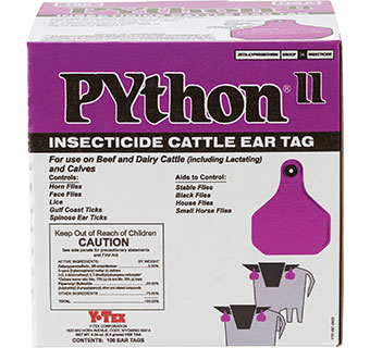 PYTHON® II INSECTICIDE CATTLE EAR TAGS 100/PKG